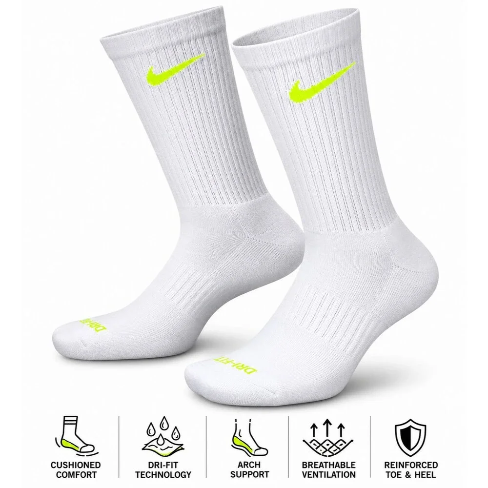 Nike Everyday Plus Cushioned Training Crew Socks – 12 Pairs (2 Sets of 6 Pairs)